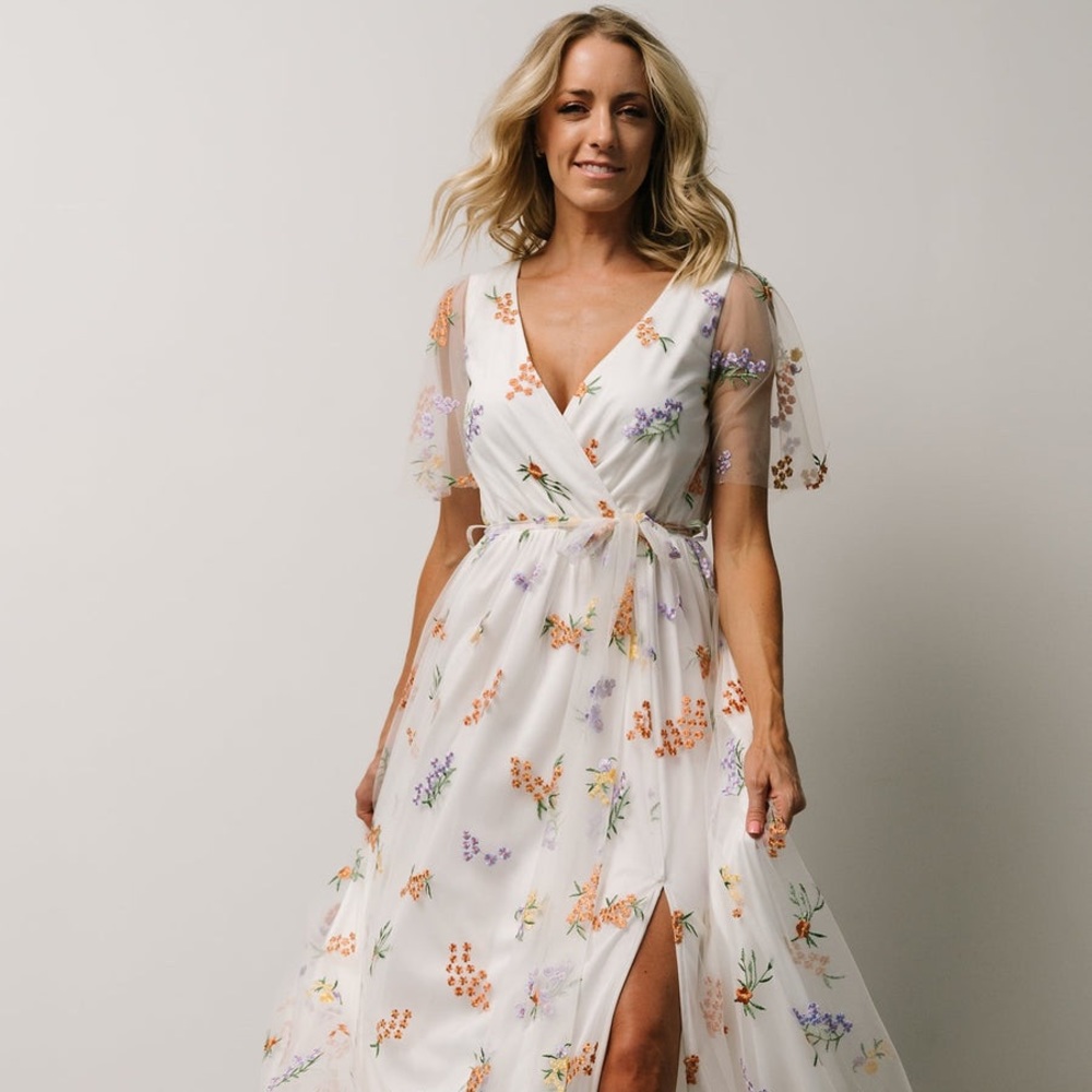 Marseille Embossed Maxi Dress Meadow Floral